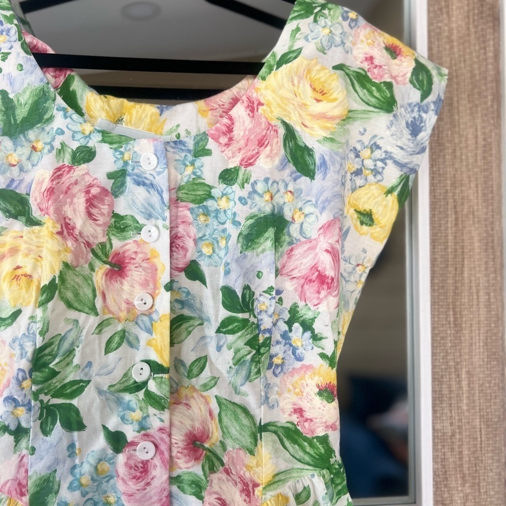Willow Ridge Vintage Floral Dress with Yellow and Pink Accents - Picture 2 of 7